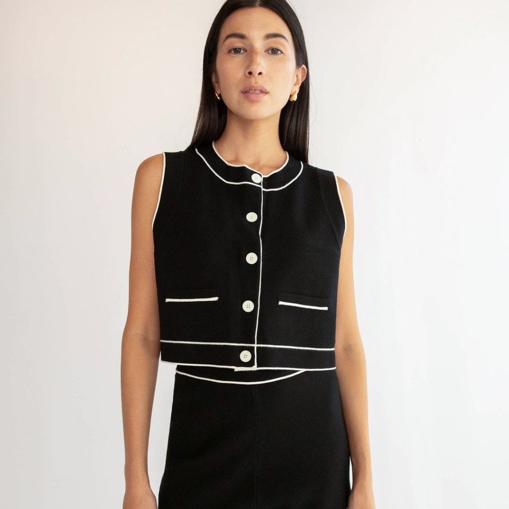 Oak + Fort Button Up Sweater Vest